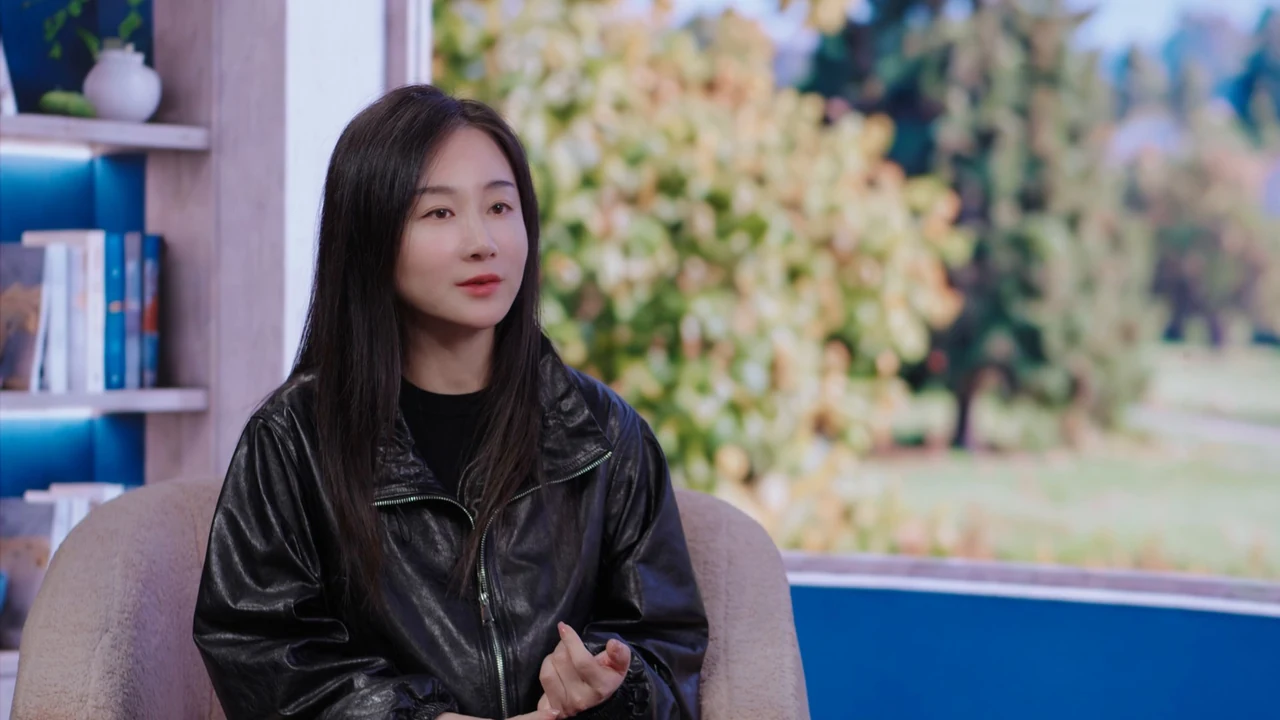 Host Sarah Yu during the Jaime Stein interview