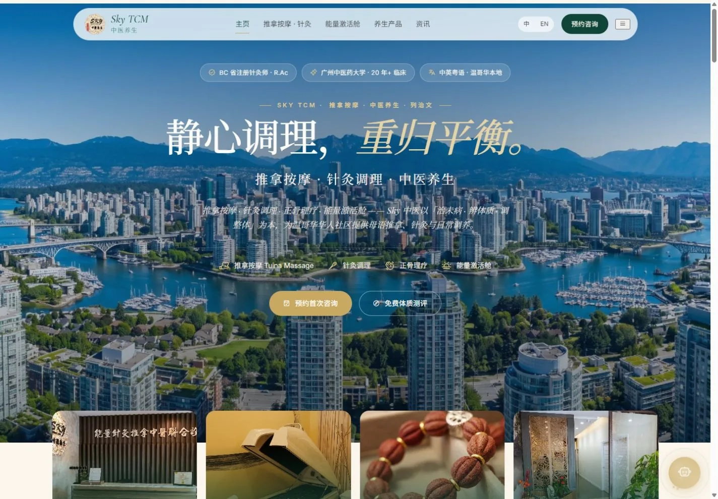 Sky TCM Acupuncture Clinic website in Richmond