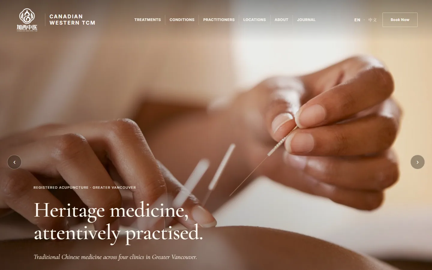 CWTCM multi-location bilingual clinic website homepage