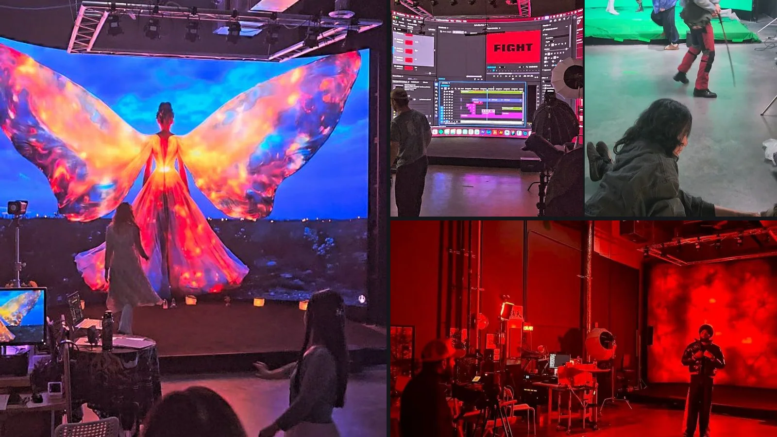 Studio, LED wall and production environments supporting Focus Media business content projects