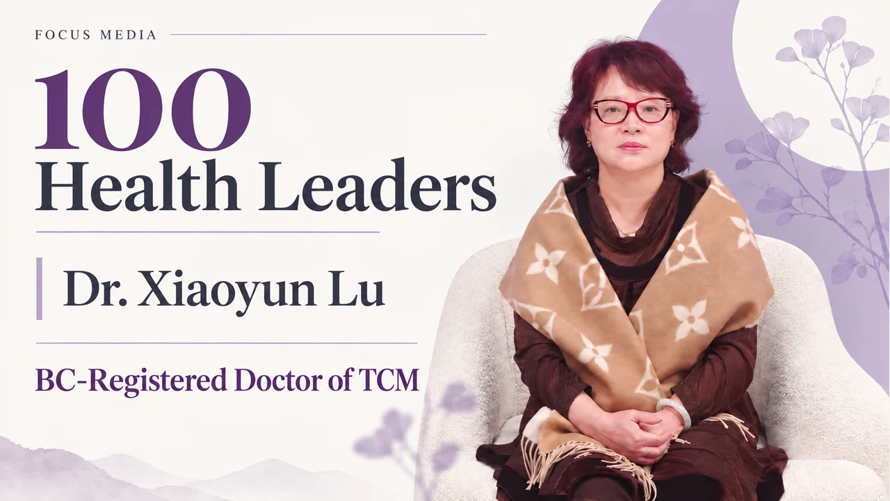 Redesigned 100 Health Leaders series cover featuring Dr. Xiaoyun Lu