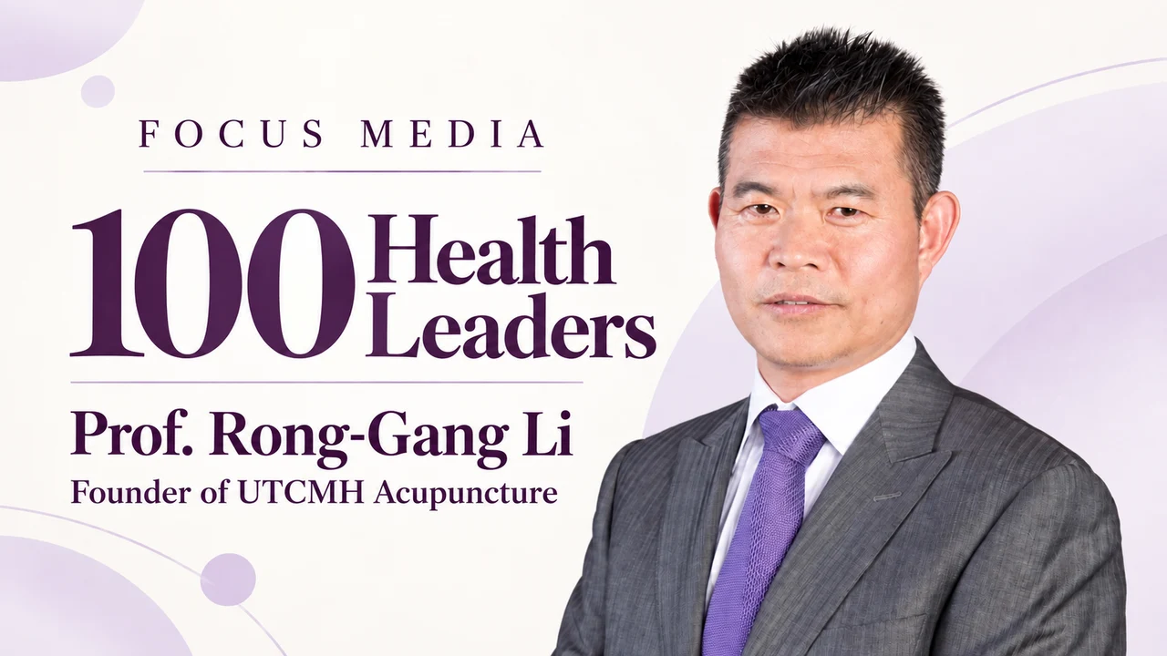 Solo editorial portrait of Prof. Rong-Gang Li, founder of UTCMH Acupuncture